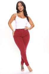 Classic High Waist Skinny Jeans - Wine Ins Street